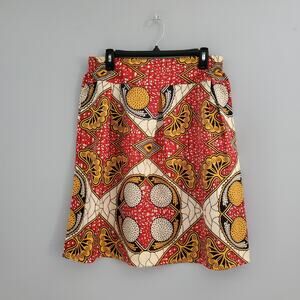 Colorful Graphic Print Circle Skirt M